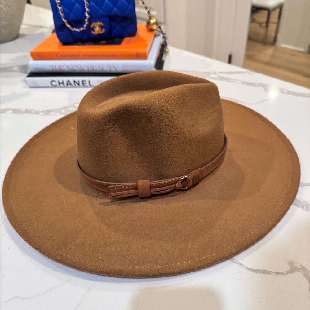 Brown Wide Brim Felt Hat